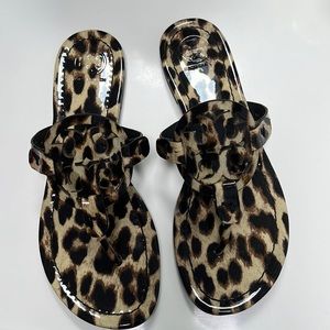 Tory Burch Miller patent leather leopard print sandal